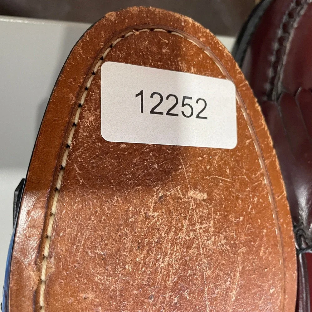 GH Bass Weejuns Layton Loafers Kiltie Mens 10.5 Burgundy Leather Tassel Office